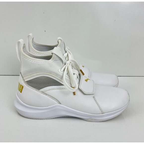 Puma Phenom Lux White Leather High Tops Womens Size 7.5 M - Picture 3 of 10